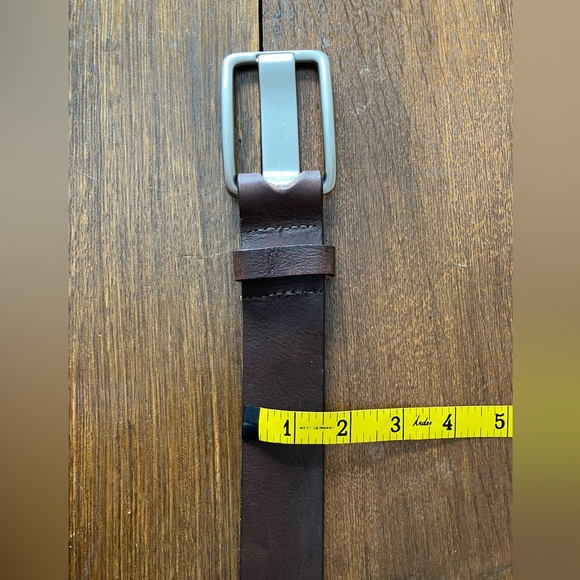 Le Chateau Brown Leather Belt with Silver Buckle - Picture 7 of 7